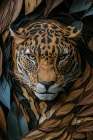 Jaguar head and foliage Art Print